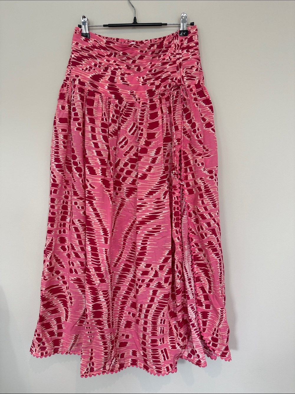 Poupette St. Barth Pink & Magenta Patterned Maxi Skirt